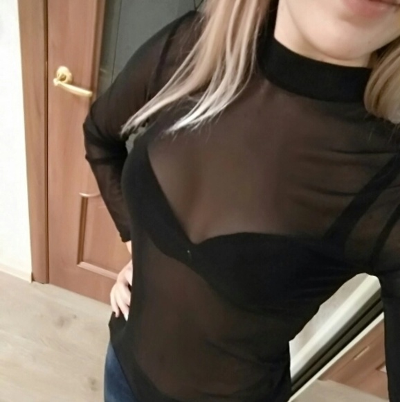 New with tags long sleeve sheer black shirt - Picture 7 of 8